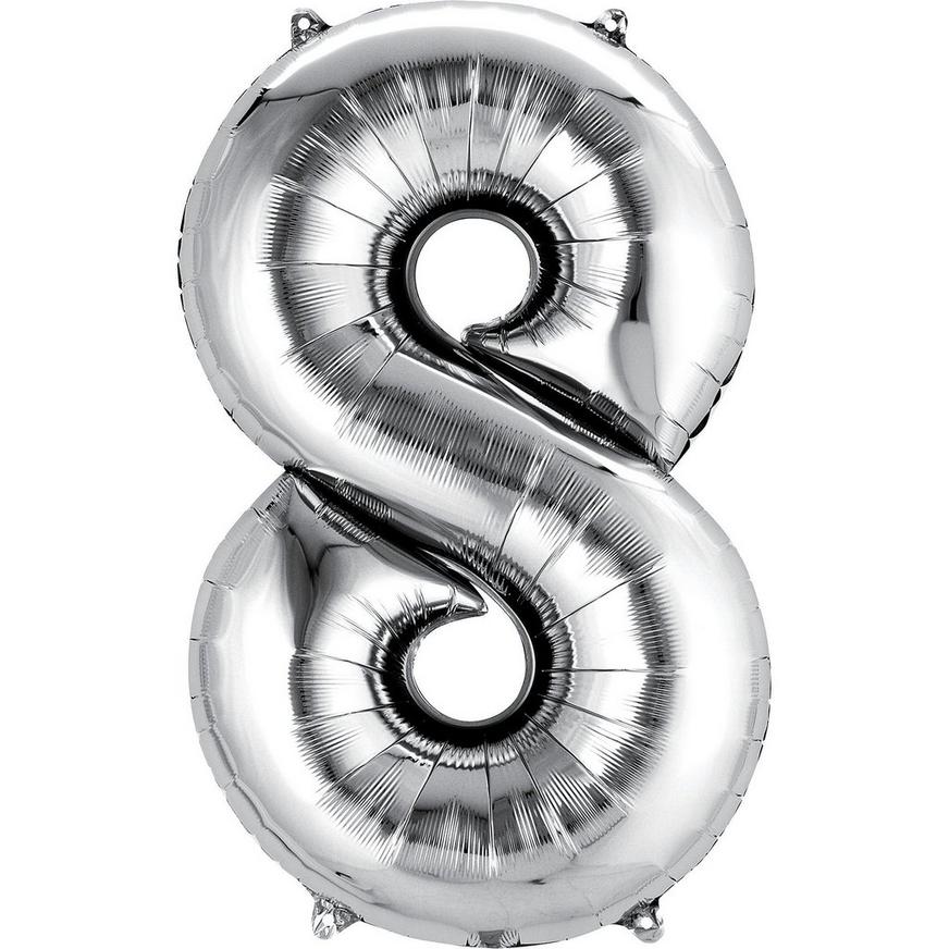 34in Silver Number Balloon (8)